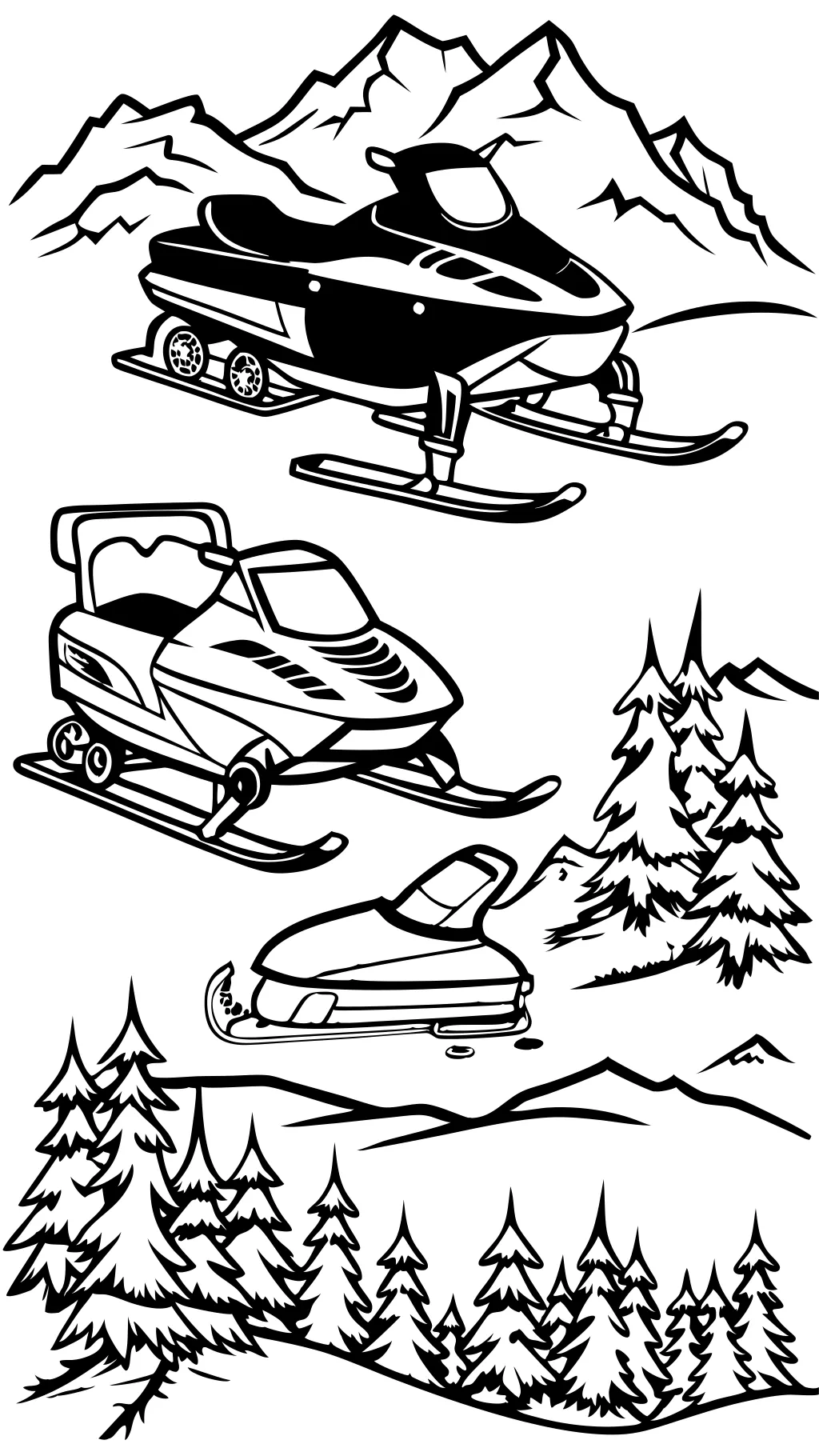 snowmobile coloring pages